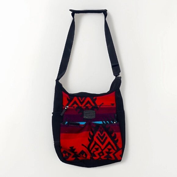 Pendleton Bag Black Red Aztec Western Wool Blend Satchel - Picture 1 of 16